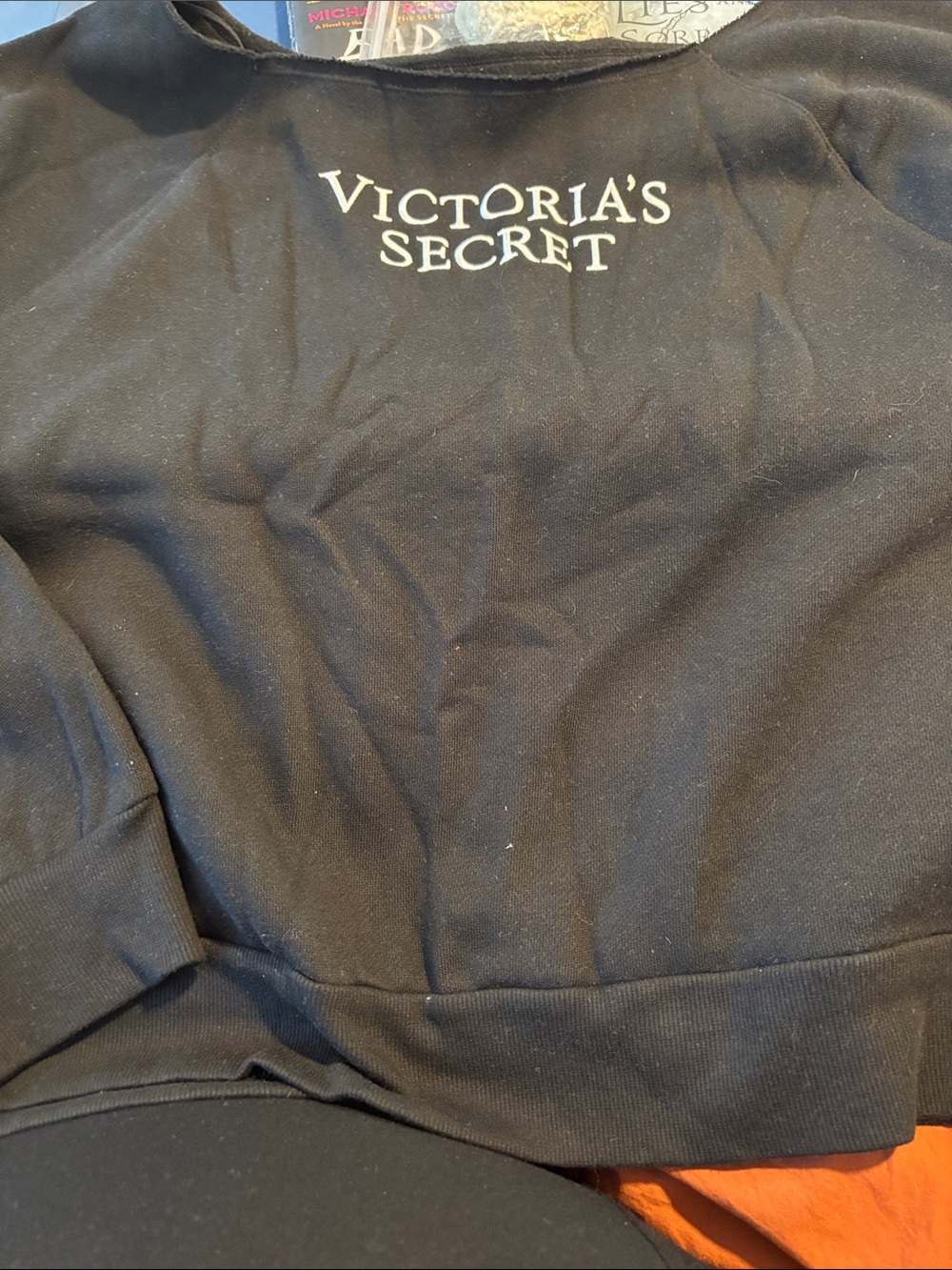 Victoria's Secret Black Sweatshirt with White Logo